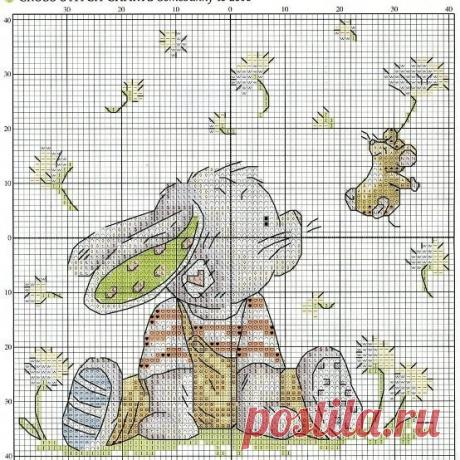 Схемы вышивки рождественского кролика / Вышивание крестиком - схемы вышивки для начинающих, картинки / КлуКлу. Рукоделие - бисероплетение, квиллинг, вышивка крестом, вязание