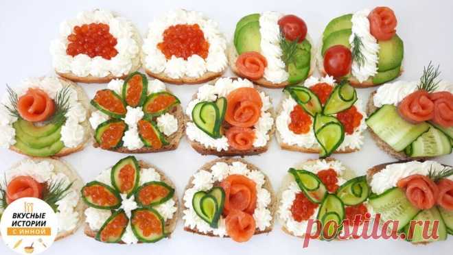 Закуски на праздничный стол. Закуски на праздничный столБутерброды делаю из белого и ржаного батона, но можно использовать просто багет.Из каждого кусочка батона вырезаю круг (формой для печенья).Сливочный сыр нужно 2-3 минуты взбить миксером, чтобы у сыра была мягкая консистенция и перекладываем его в кондитерский мешок с насадкой закрытая звезда.Предварительно нужно подготовить:Красную рыбу нарезать на тонкие полосочки.Авокадо очистить и нарезать на тонкие слайсы.Когда все ингредиенты…