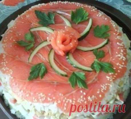 Праздничная закуска ″суши-торт″