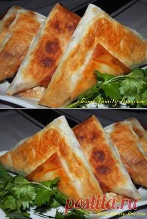 Хрустящие конвертики из лаваша - пошаговый рецептКулинарные рецепты