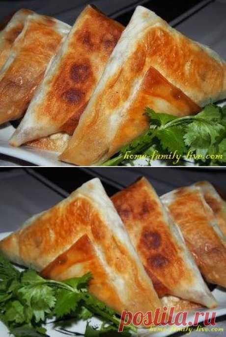Хрустящие конвертики из лаваша - пошаговый рецептКулинарные рецепты