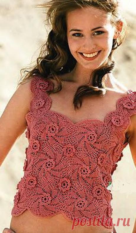 Вязанный крючком топ | Рукоделие:вязание,шитье и др.