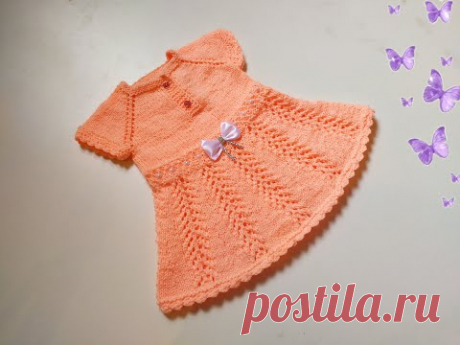 #вязание#вязание спицами #рукоделие Платье спицами ЁЛОЧКА.