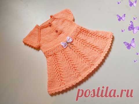 #вязание#вязание спицами #рукоделие Платье спицами ЁЛОЧКА.