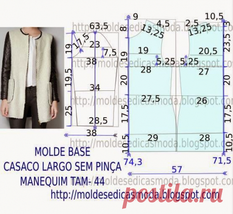 MOLDE DE CASACO - Moldes Moda por Medida