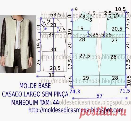 MOLDE DE CASACO - Moldes Moda por Medida