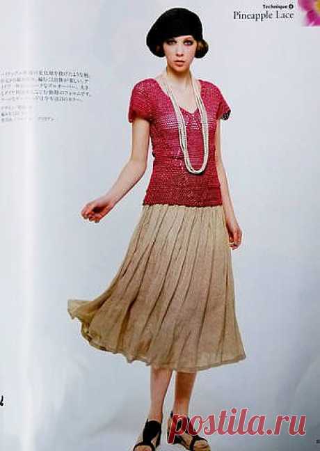 Вязанная крючком летняя кофточка. Схемы. / liveinternet.ru