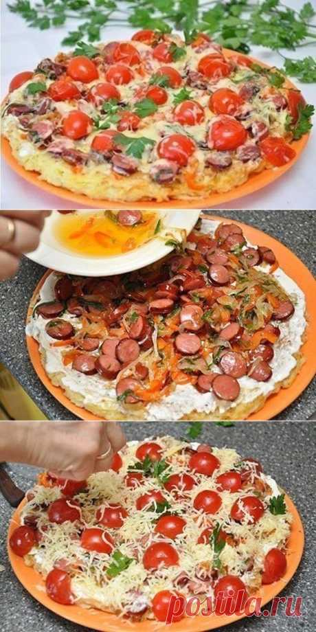 Картофельная пицца на сковороде