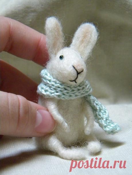 Needle Felted Bunny | Tiny Animals | Фетр, Зайчата и Шарфы