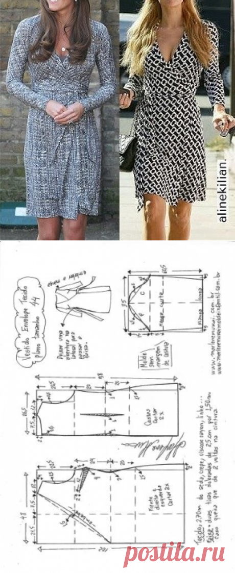Vestido envelope para tecido plano | DIY - molde, corte e costura - Marlene Mukai