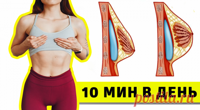 6 упражнений, чтобы одновременно убрать жир с живота и визуально увеличить грудь (тренировка для дам 35+) | Похудей с нами | Яндекс Дзен