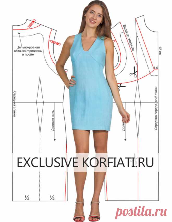 Выкройка льняного платья - ШКОЛА ШИТЬЯ Анастасии Корфиати