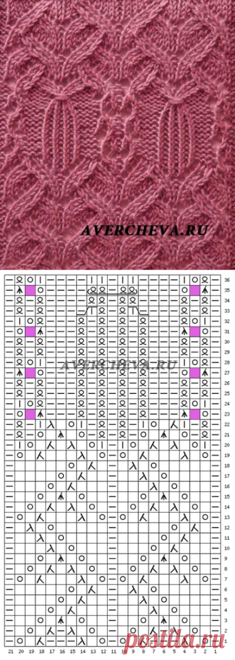 Ажурный узор спицами