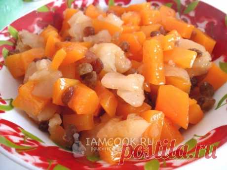 Десерт из тыквы и яблок на сковороде, рецепт с фото
