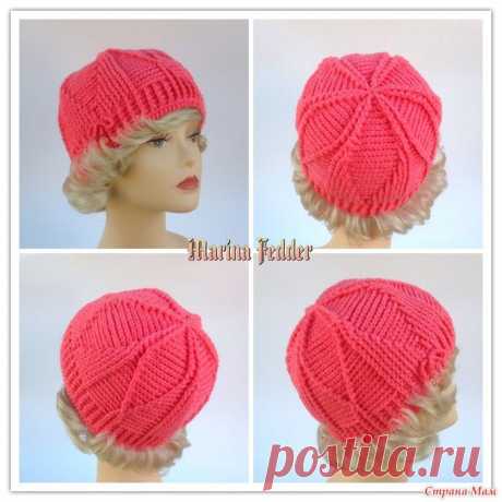 . Идея шапочки &quot;Розовая пантера&quot; для любителей рельефных столбиков. - В.Г.У. - Вязаные Головные Уборы - Страна Мам