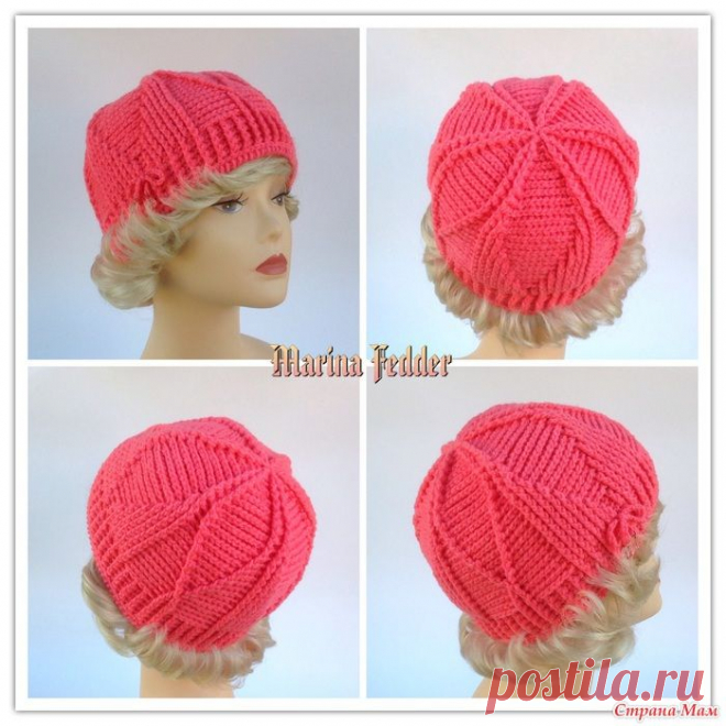. Идея шапочки "Розовая пантера" для любителей рельефных столбиков. - В.Г.У. - Вязаные Головные Уборы - Страна Мам