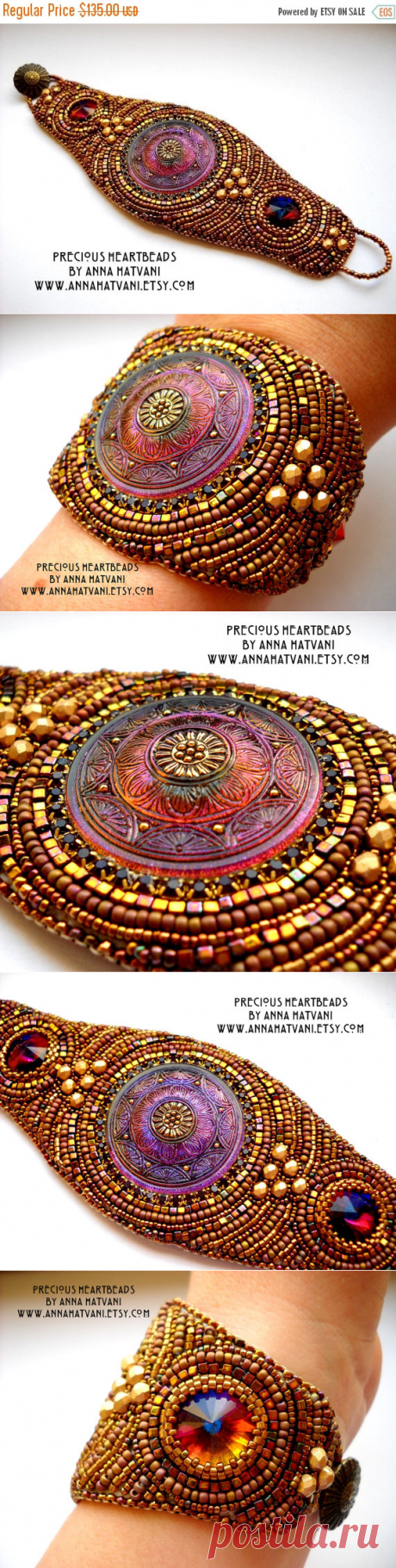 WINTER SALE 15% OFF Bead Embroidery Bracelet от PreciousHeartBeads