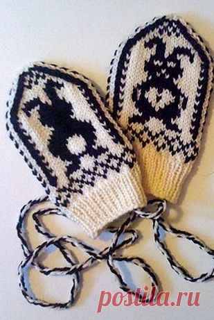 Детские варежки спицами