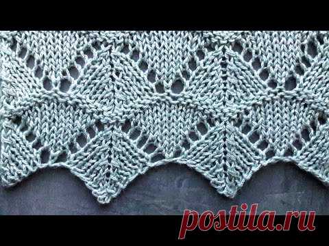 Ажурный узор спицами  Волны / Openwork knit pattern
