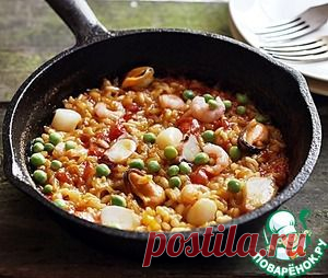 Паэлья из горсти креветок - кулинарный рецепт