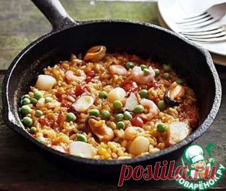 Паэлья из горсти креветок - кулинарный рецепт