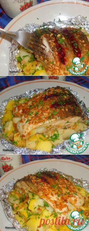Рыба, запеченная в фольге с картофелем и репчатым луком
