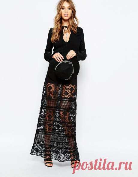 Stevie May | Черное платье макси с длинными рукавами Stevie May San Antonio на ASOS