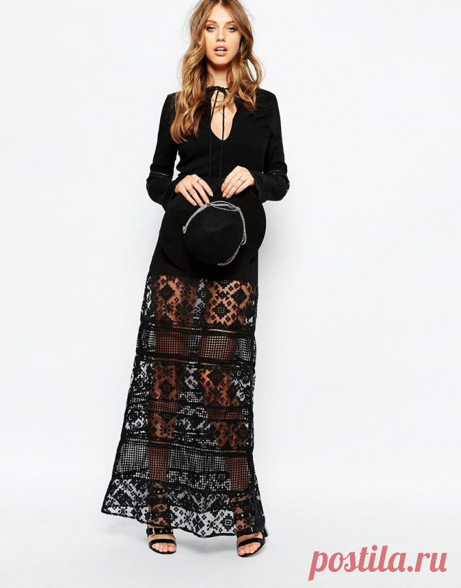 Stevie May | Черное платье макси с длинными рукавами Stevie May San Antonio на ASOS