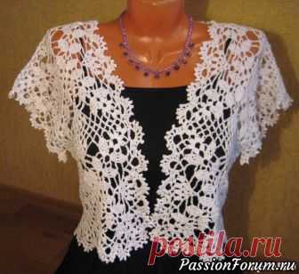 БОЛЕРО из квадратных мотивов - ПРОСТО!!! - запись пользователя Ольга (Ольга Александровна) в сообществе Вязание крючком в категории Женская одежда крючком. Схемы и описание