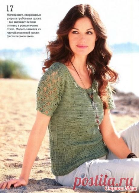 Кофточка фисташкового цвета. - Все в ажуре... (вязание крючком) - Страна Мам