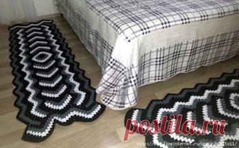 Коврик «Дорожка» в технике «бабушкин квадрат» - Все своими руками