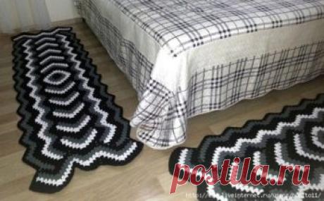 Коврик «Дорожка» в технике «бабушкин квадрат» - Все своими руками