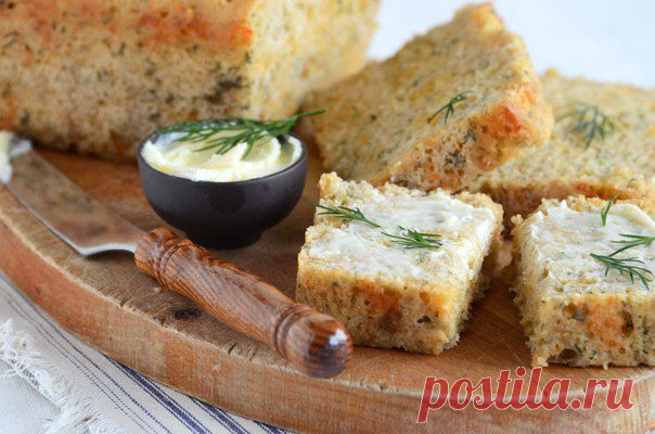 Хлеб к пиву с сыром и укропом.