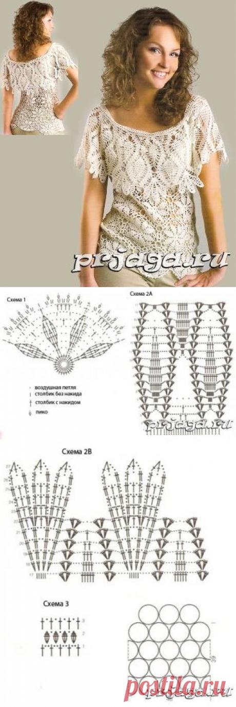 Вязанный топ с пелериной