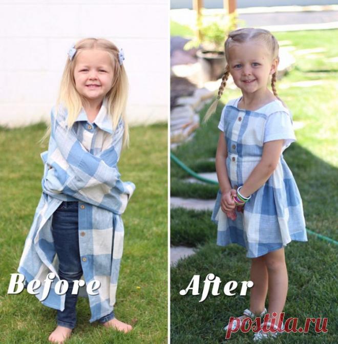 Мама превращает старые рубашки мужа в великолепные дизайнерские наряды для дочери