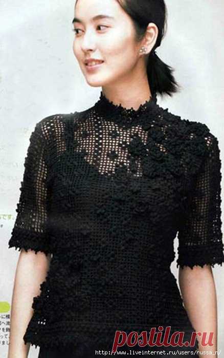 ФИЛЕЙНАЯ БЛУЗКА С ЦВЕТОЧКАМИ