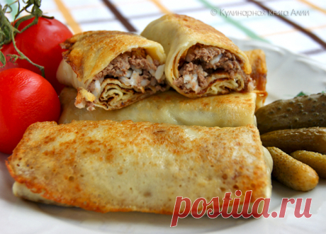 555. Блинчики с мясом и рисом
