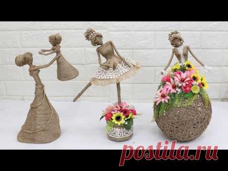 3 Beautiful Jute craft doll | How to decorate doll from jute rope | #2