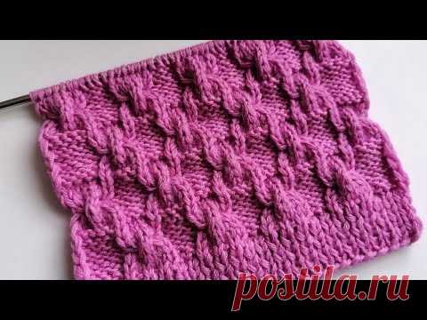 Красивый рельефный узор спицами для шапок, кардиганов, детских вязаных изделий и т.д.