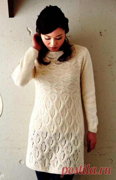 Платье-туника спицами ажурными ромбами. Схемы. | САМОБРАНОЧКА - сайт для рукодельниц, мастериц