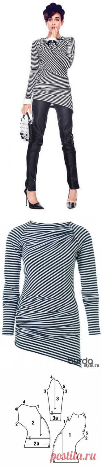 ТЕЛЬНЯШКА с драпировкой - МК от "Бурда Моден" !