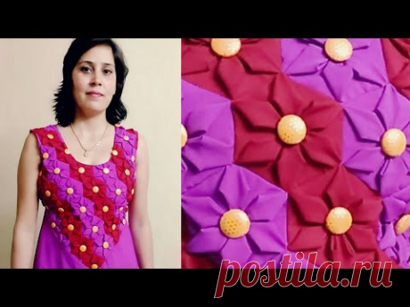 HoW to make Latest ORIGAMI Floral Ladies Frock