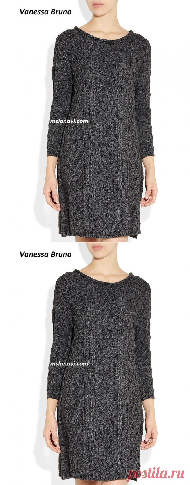 Вязаное платье аранами от Vanessa Bruno Athe - Вяжем с Лана Ви