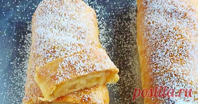 Творожный рулет с яблоками    Легкий в приготовлении и очень вкусный яблочный рулет из творожного теста для домашнего чаепития!   Tесто:  100 г творога  100 г сливочно...