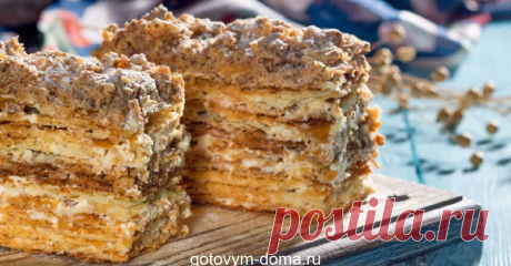 Хрустящий «Наполеон». Шикарный рецепт: быстро и вкусно! Сохраните себе! Ингредиенты Для теста Мука — 430 г Холодное сливочное масло — 270 г Вода — 170 мл Уксус — 20 мл Соль — щепотка Для крема Размягченное сливочное...