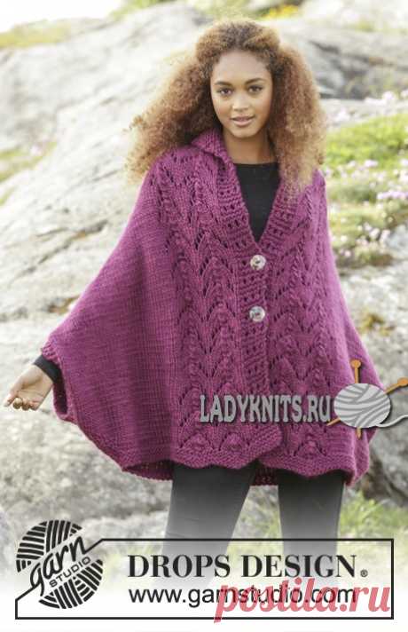 Свободный жакет-пончо SWING ALONG. Спицами. / ladyknits.ru