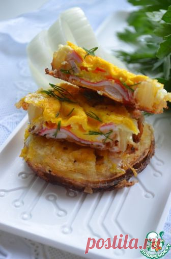 Омлет в луковых колечках – кулинарный рецепт
