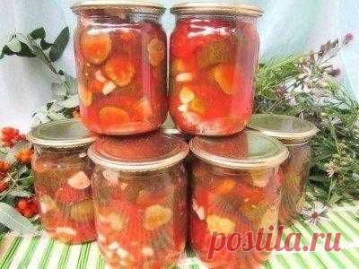 Огурцы в томате на зиму - обалденный рецепт
