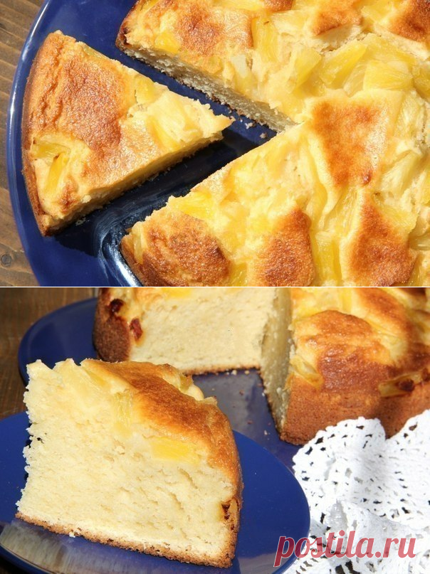 Творожный пирог с ананасами от Вероники Крамарь.