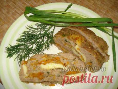 Мясной рулет из фарша с яйцом морковью и луком | Диета Дюкана